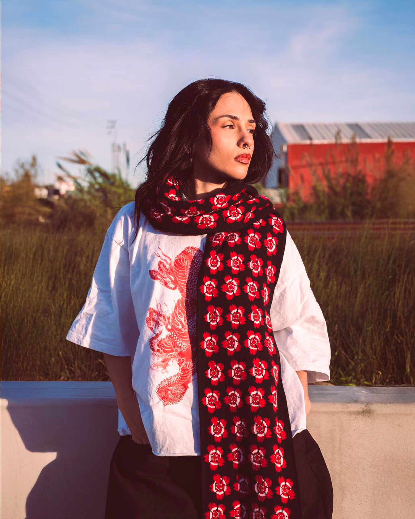 2- BLOSSOM SNAKE SCARF